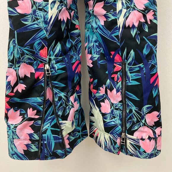 Obermeyer Anya Bib Pant Teen Size L 14-16 Alohaute Print Snowboarding Ski Winter - Picture 10 of 16